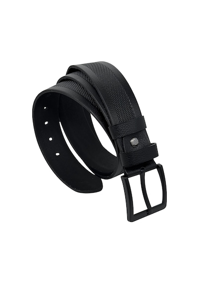 Süzer Deri 4.5 Cm. Spor Hakiki Deri Ortası Desenli Model Erkek Kemer Siyah Siyah