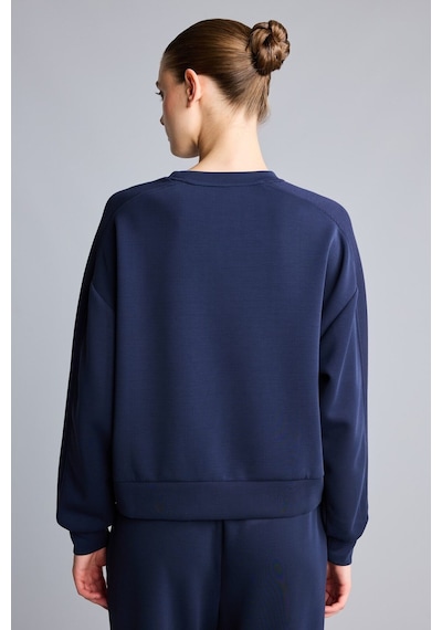 Defacto Ultra Yumuşak Oversize Bisiklet Yaka Dikiş Detaylı Modal Sporcu Basic Sweatshirt H4536ax26auın187 İndigo-ın187