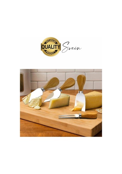 Bambu Saplı 4'lü Mini Şarküteri Bıçakları Servis Sunumluk Peynir Ve Ekmek Kesimi İçin Spatula Seti çok renkli