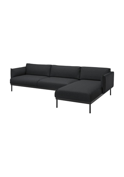 Ikea Siyah Ferah Kanepe - Uzanma Koltuklu 4'lü Kanepe