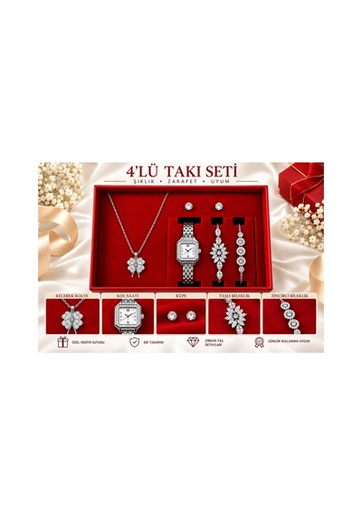 Serenay Sarıkaya Model Saat,çelik Kolye,çelik Küpe,çelik Bileklik Seti Hediyelik Takım Set Kutulu Gümüş - 771114134 Altın Serenay Sarıkaya Model Saat,çelik Kolye,çelik Küpe,çelik Bileklik Seti Hediyelik Takım Set Kutulu Gümüş - 771114134 Altın