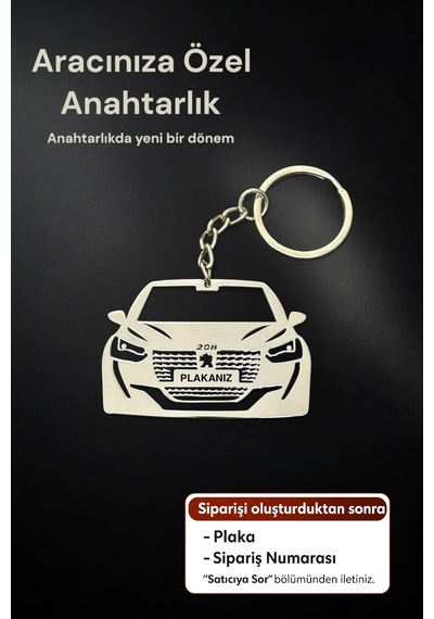 Kişiye Özel Peugeot 208 Anahtarlık Paslanmaz Çelik