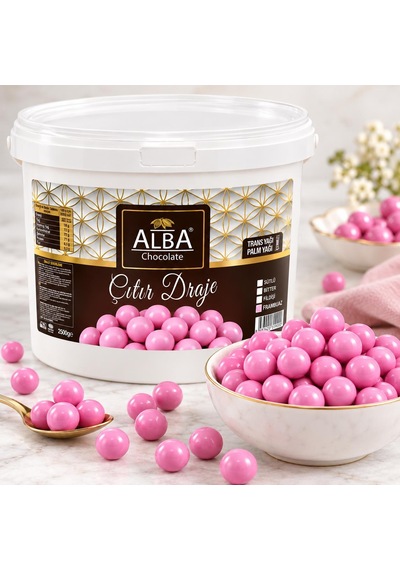 Alba Frambuaz Çıtır Draje 2,5 Kg Pasta Ve Tatlı Süsleme Drajesi