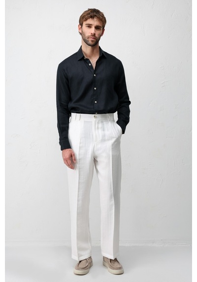 Antioch Lyocell Relaxed Fit Pileli Erkek Pantolon Ekru