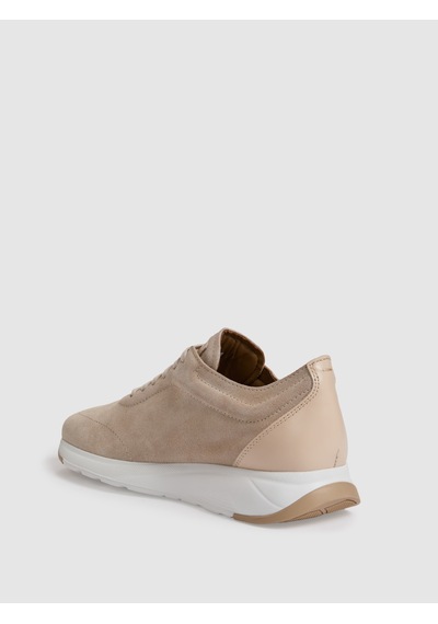 Cacharel Bej %100 Deri Süet Sneaker Ayakkabı