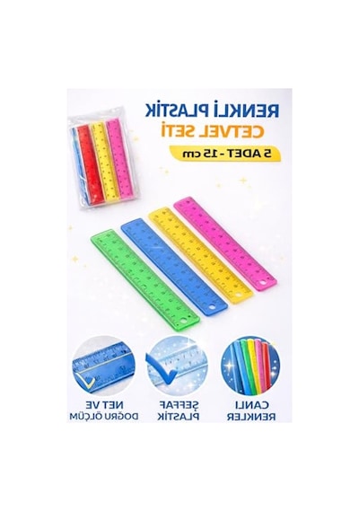 15 Cm Plastik Cetvel Seti, 5 Adet Şeffaf Ve Dayanıklı Tasarım 1