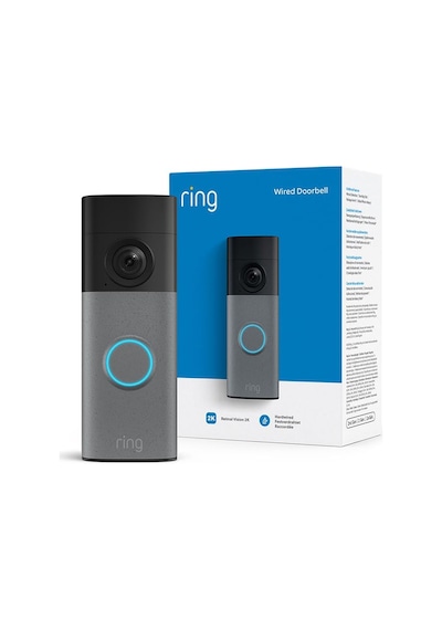 Halkalı Görüntülü Kapı Zili Kablosu Kablolu Görüntülü Kapı Zili En Yeni Nesil Video Kapı Zili Kamerası Retinal 2k, Optimize Edilmiş Yakınlaştırma 6x'e Kadar Ring Aboneliği İçin