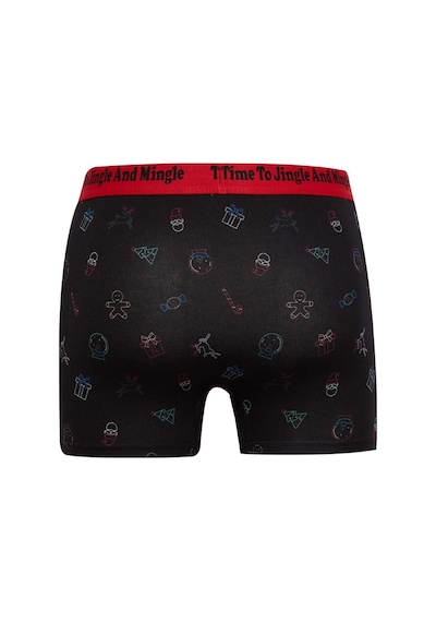 Defacto Erkek Yılbaşı Temalı Boxer E0042ax24cwbk81 Siyah