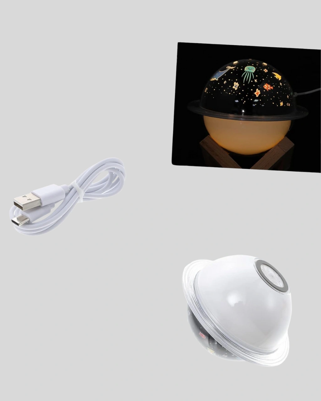 Usb İle Çalışan Projektörlü Aromaterapi Nemlendirici Masaüstü Kullanım İçin Uygun