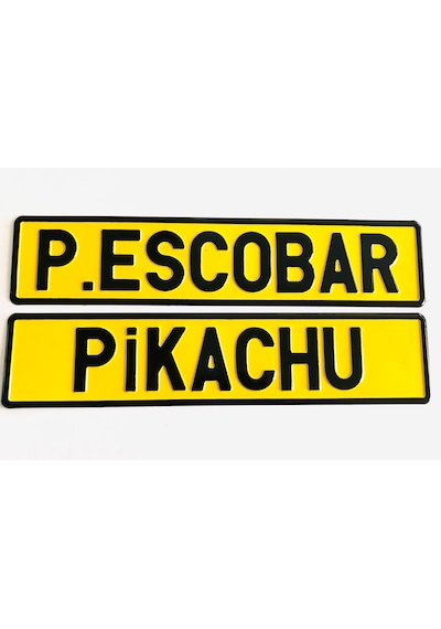 Sarı Dekor Plaka, Süs Plaka, Cam Önü Plaka