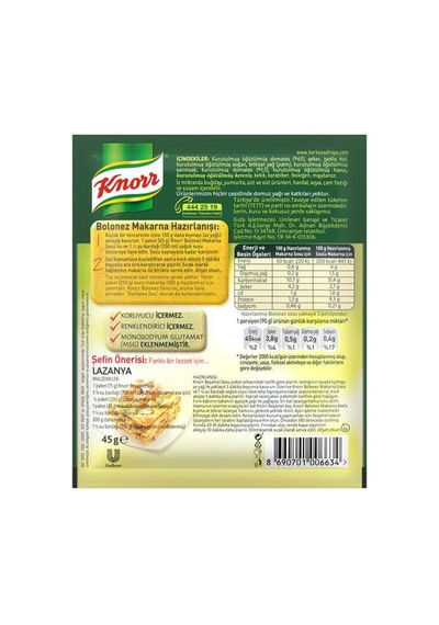 Makarna Sos Bolanez 45gr