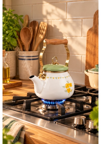 Bernardo Almera Emaye Kettle 2 Litre Gümüş