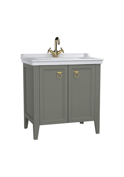 VitrA Valarte 62154 Lavabo Dolabı Kapaklı 80 Cm Mat Gri Çok Renkli VitrA Valarte 62154 Lavabo Dolabı Kapaklı 80 Cm Mat Gri Çok Renkli