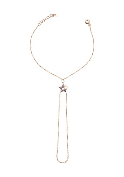 925 Ayar Gümüş Mor Taşlı Rose Yıldız Şahmeran - 45099301 Rose Gold