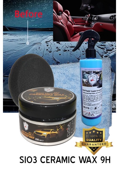 Abrias Seramik Wax 9h 200gr Vinil Plastik Aksam Torpido Parlatıcı Ve Koruyucu Pro 400ml