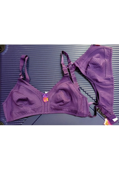 Penye Desenli Dikişsiz 2 Adet Patlıcan Moru