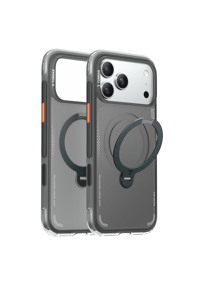 Torras Apple iPhone Uyumlu 17 Pro O Stand Q3 Spin Air Serisi Magsafe Kılıf - Lacivert Siyah