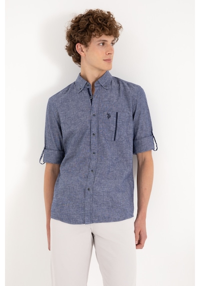 U.s. Polo Assn. Erkek Lacivert Gömlek Desenli 50300226-vr033 Lacivert