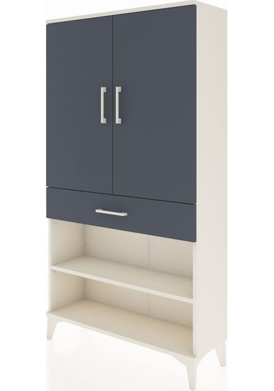 Arges Dolap 4 Raflı Tek Çekmeceli 2 Kapaklı 88x30x163 Aytaşı-... Aytaşı