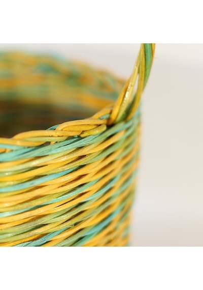 Yeşil Rattan 20x16 Sepet Bej