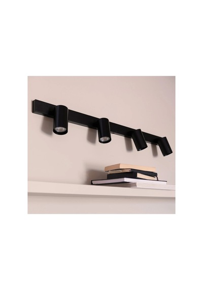 Dörtlü 4 Lü Siyah Led Spot Tavan Spot Gu10 Duy Hareketli Başlık Modern Metal Avize Siyah