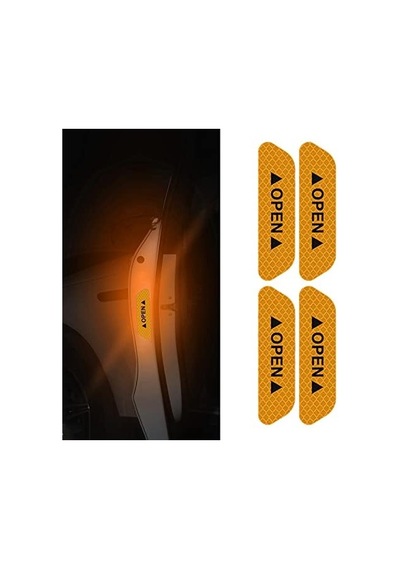 Araba Kapı Açık Uyarı Reflektörü Etiket Sticker 4& 39lü 9.5x2.5cm Sarı