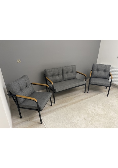 Modern Venüs Balkon, Bahçe, Cafe - Metal Kanepe Koltuk Takımı - 2+1+1 Antrasit Modernsh25 Antrasit Modern Venüs Balkon, Bahçe, Cafe - Metal Kanepe Koltuk Takımı - 2+1+1 Antrasit Modernsh25 Antrasit