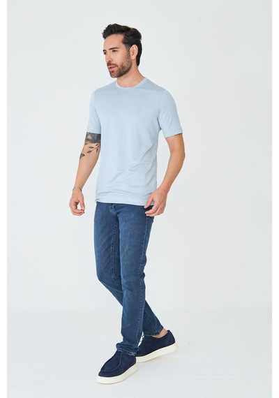 Koyu Mavi Erkek Günlük Jean Pantolon Kahve