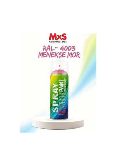 Mxs Ral 4003 Menekşe Mor Akrilik Sprey Boya 400 Ml Siyah