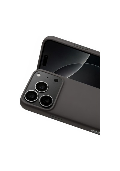 Apple iPhone  Uyumlu,  17 Pro Max Nano İçi Kadife Silikon - Gri