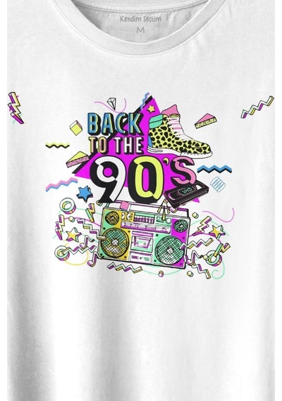 Doksanlar Pop 90's Retro Vintage Baskılı Tişört Unisex T-shirt 001