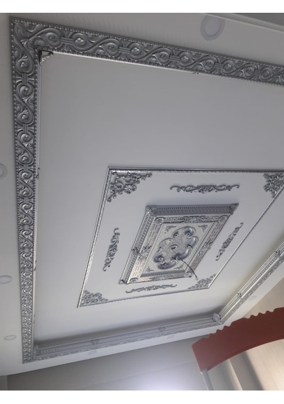 Decogold Saray Tavan Köşe Motif 27 18 Cm Gümüş