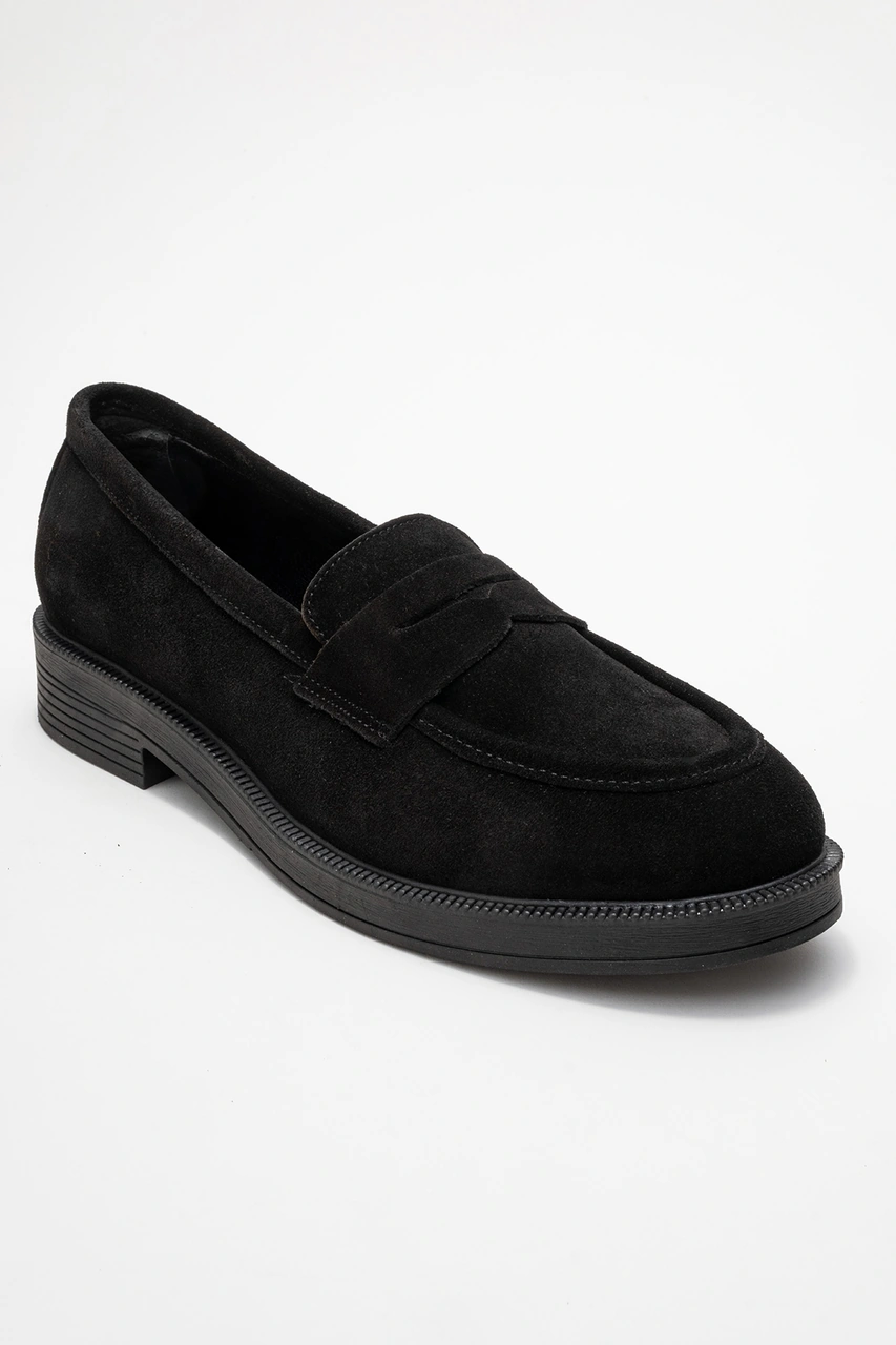 Luvishoes Luvi Shoes Pline Siyah Süet Hakiki Deri Kadın Loafer Ayakkabı SIYAH SUET