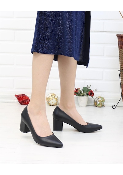 Nesil Shoes Bln 410 Siyah Günlük Topuklu Kadın Ayakkabı-siyah Siyah
