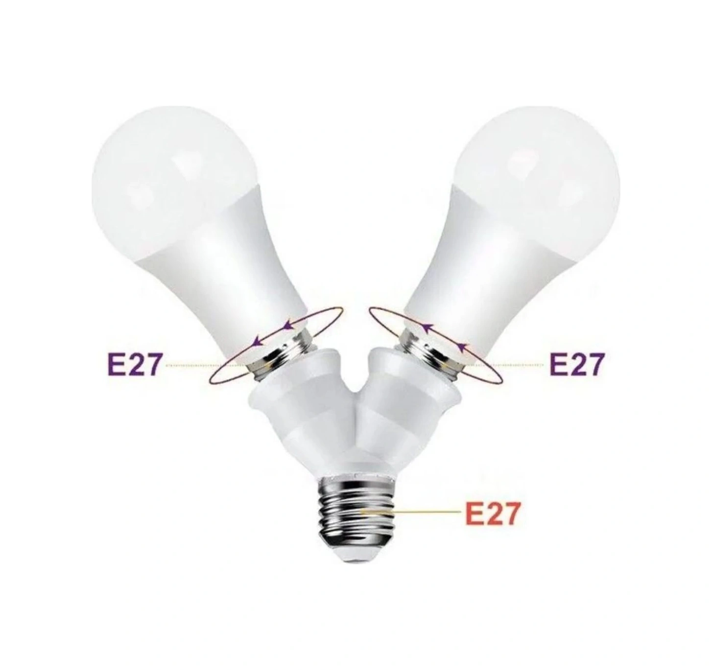 Ledx Dy-101 E27 Duy Çoğaltıcı Tek Duydan Çift E27 Lamba Bağlantı