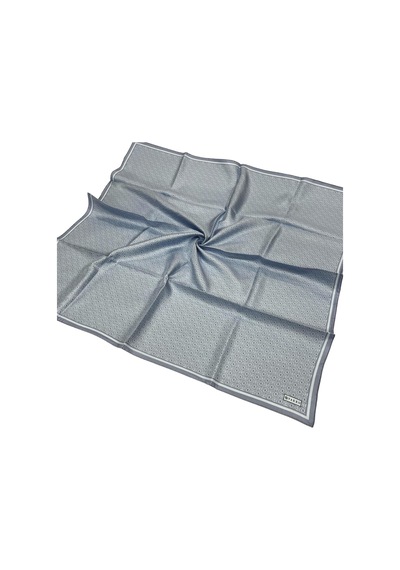 Vakko Twill İpek Eşarp - Helezon Monogram - Gümüş