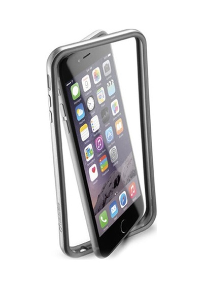 Apple Uyumlu iPhone Cellular Line 6s Plus 6 İle Bumper Satin Kılıf Gri Bumpsatınıph655d