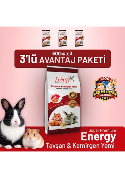 Tavşan & Kemirgen Yemi 500 G - 3 Adet