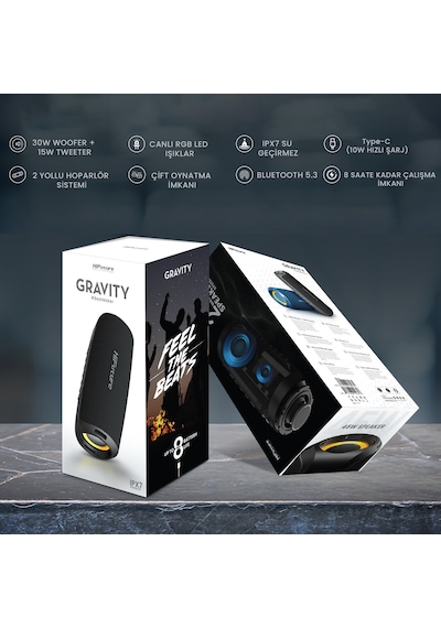 HiFuture Gravity BT 5.3 45W IPX7 RGB TWS EQ Bass Boost Hoparlör