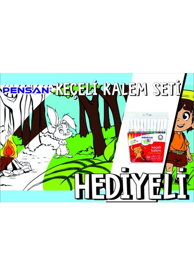 30x120 Boyama Rulosu Yaman Safaride + Adel 12'li Keçeli Boya Kalemi