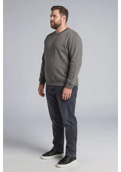 Defacto Boxy Fıt Bisiklet Yaka Pike Sweatshirt H1001ax26spgr206 Gri-gr206