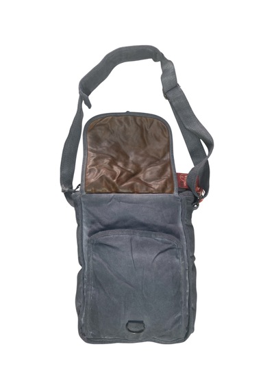 Old Cotton Cargo Vintage Salaş Kaliteli Unisex Taşlanmış Kumaş Okul Gezi Postacı Çantası 27x33cm Gri - Taba