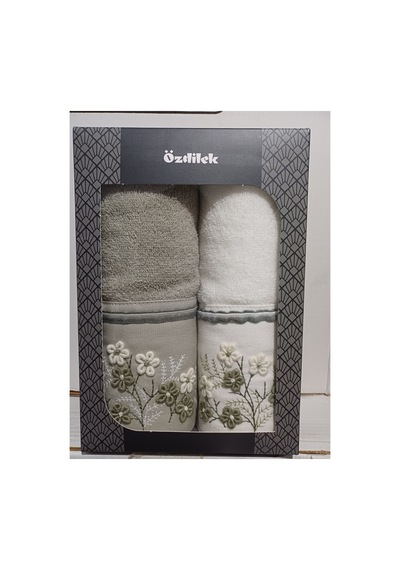 Özdilek Ditsy Garden 2'li Nakışlı El Ve Yüz Havlusu 50x90 Cm  Yeşil