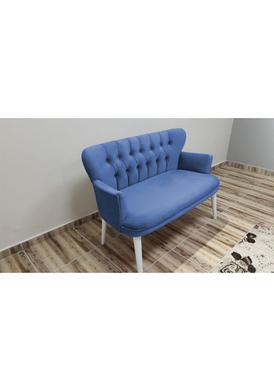 Azra Mobilya Ikili Balkon Koltugu - Kanepe-bekleme Koltugu-2li Koltuk-berjer- Mavi Mavi