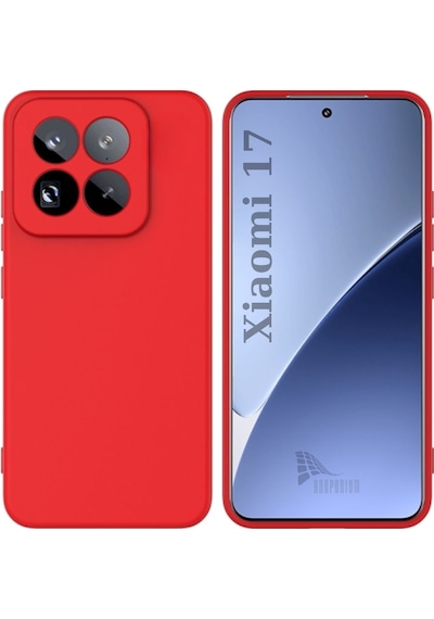 Xiaomi 17 Uyumlu Silikon Kılıf - Pastel Renk Tonu Kamera Korumalı Esnek Kapak - Kırmızı Kırmızı