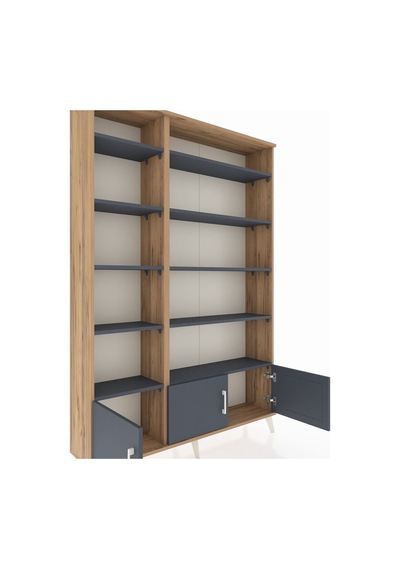 Arges Dolap 10 Raflı 3 Kapaklı 132x30x195 Çam-antrasit/antrasit Çam Arges Dolap 10 Raflı 3 Kapaklı 132x30x195 Çam-antrasit/antrasit Çam