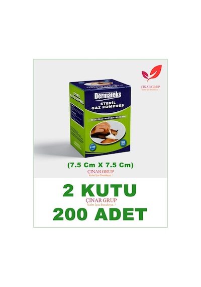 Dermateks Steril Gazlı Bez Kompres Spanç 7.5 x 7.5 CM 2 Kutu