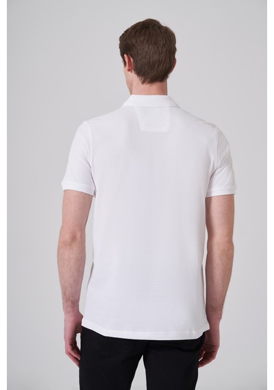 Morven Erkek Beyaz Basic Polo Yaka Dynamic Fit T-shirt 26yc018007600 Beyaz