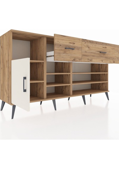 Hyperion Konsol 6 Raflı 2 Çekmeceli Tek Kapaklı 176x44x99 Çam-ay Çam-aytaşı/çam Hyperion Konsol 6 Raflı 2 Çekmeceli Tek Kapaklı 176x44x99 Çam-ay Çam-aytaşı/çam