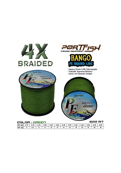 Portfish Bango 4 Kat Ip Misina 600 Mt Yeşil (416525607)